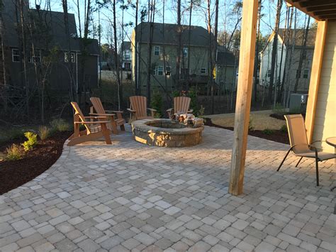 A Belgard Paver Patio Fire Pit And Landscaping Mr Outdoor Living