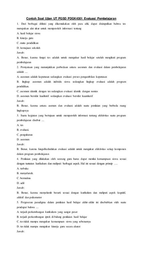 Contoh Soal Jawaban Singkat Bahasa Indonesia  Kumpulan Contoh Surat