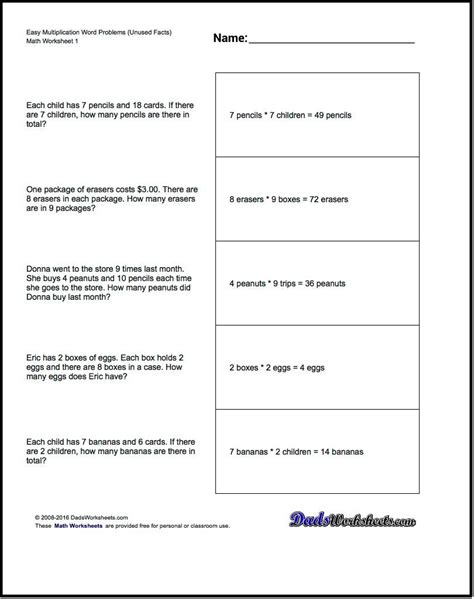 3rd Grade Multiplication And Division Word Problems Worksheets Free