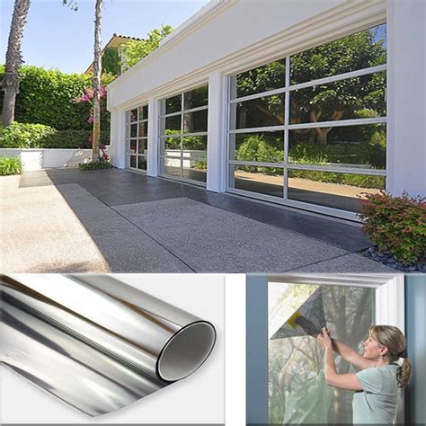 Window Films Home Adhesive Reflective Glass Cling Covering Sun Blocking