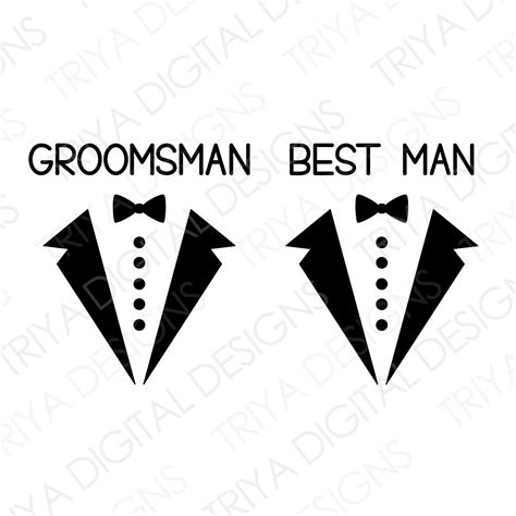 Groomsman And Best Man Tuxedo Svg Bundle Suit And Bow Tie Svg Etsy