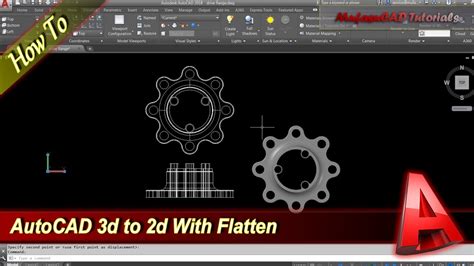 Autocad How To Flatten 3d To 2d Youtube