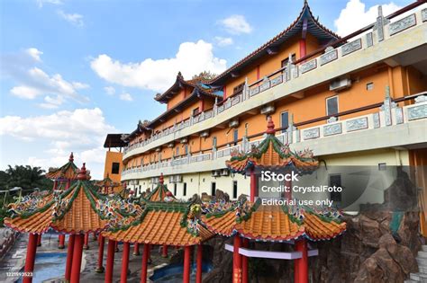 A Grand Scenic Traditional Colorful Chinese Black Dragon Cave Temple In