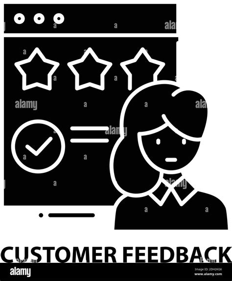 Customer Feedback Icon Black Vector Sign With Editable Strokes