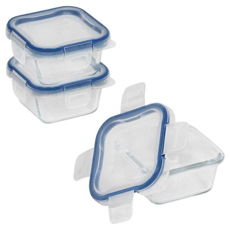 6 Piece Food Storage Container Set Made With Pyrex Glass Instant Home