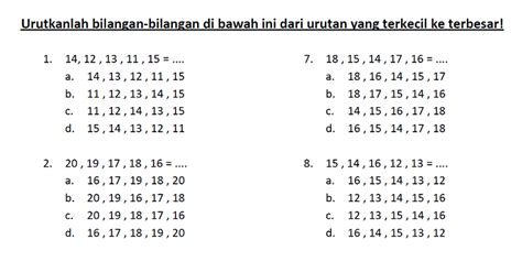 Soal Soal Anbk Numerasi Mengurutkan Beberapa Bilangan Yang Dinyatakan