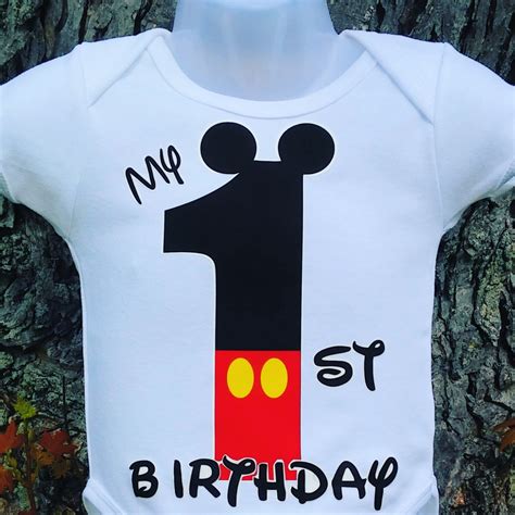 My First Birthday Mickey Mouse T Shirt Etsy