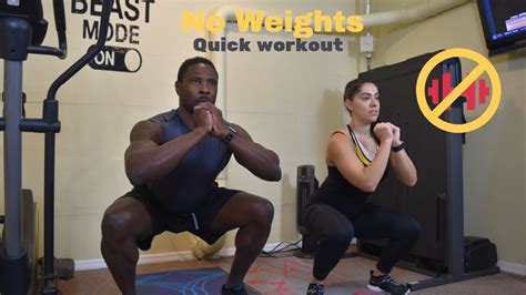 No Weights Quick Workout To Do At Home Youtube