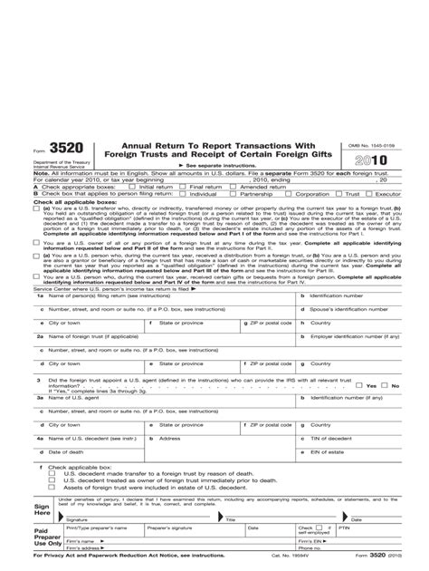 2010 Form Irs 3520 Fill Online Printable Fillable Blank Pdffiller