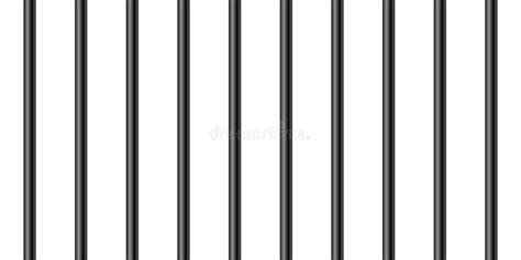 Black Realistic Metal Prison Bars Isolated On White Background