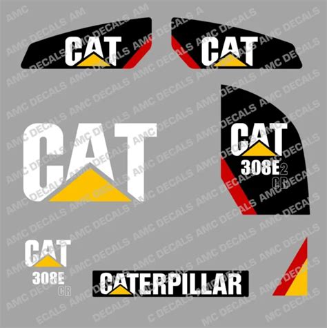 Caterpillar Cat 308e2cr Digger Excavator Decal Sticker Set 10563