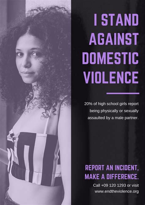 Free Custom Printable Domestic Violence Poster Templates Canva Vrogue