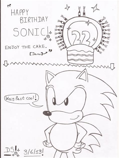 Sonic Birthday Coloring Pages