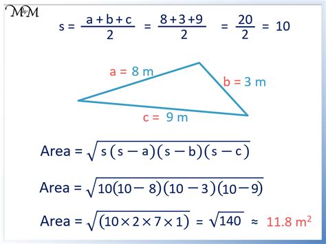 Herons Formula For The Area Of A Triangle With 3 Sides Maths With Mum