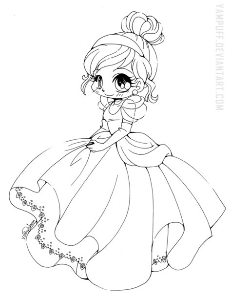 Baby Anime Chibi Coloring Pages Disney Princess Cinderella