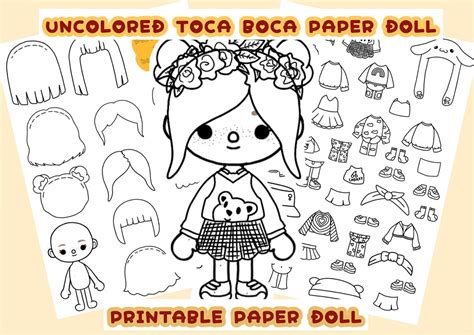 Color Toca Boca Paper Doll And Clothes Toca Boca Papercraft Etsy Sexiz Pix