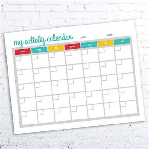 Blank Activity Calendar Template Professional Template Inspiration