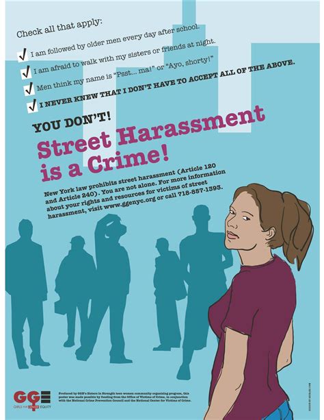 Gge Street Harassment Is A Crime Poster Stop Street Harassment