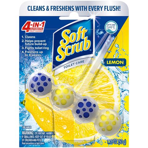 soft scrub 4 in 1 rim hanger toilet bowl cleaner lemon 1 count