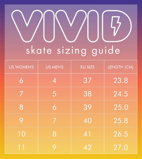 Sizing Chart Vivid Skates