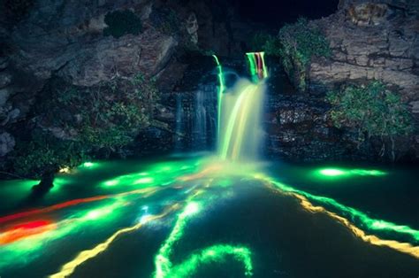 Neon Luminance Waterfalls