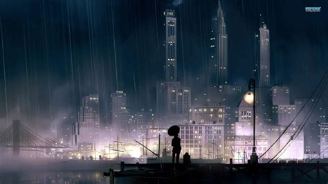 Image Rainy City At Night 16438 1920x1080 Rwby