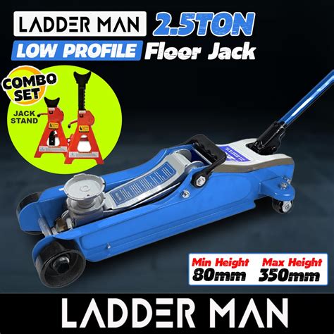 ladderman 2 5 ton low profile hydraulic floor jack with jack stand jet kereta car jack garage