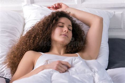 Beautiful Girl Sleeping In Bed Alone Stock Image Image Of Lying Cushion 89601761
