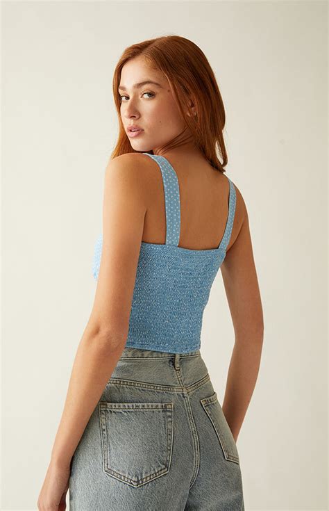 Kendall And Kylie Cinched Front Bustier Tank Top Pacsun
