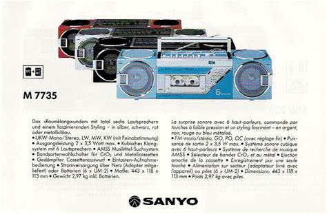 Sanyo M 7735 1985 Sanyo Saaboombxr Compactcassette