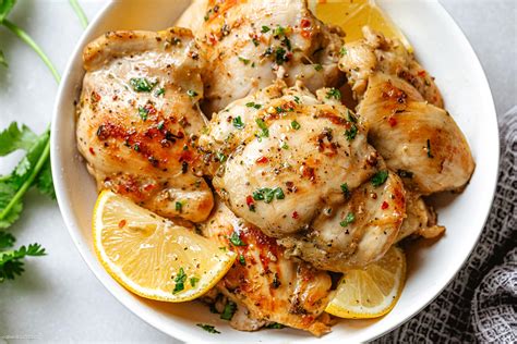 Garlic Lemon Chicken Thighs Recipe Boneless Skinless Chicken Thighs