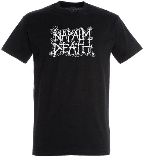 T Shirt Napalm Death Logo Nero T Shirts Napalm Death Merchandising