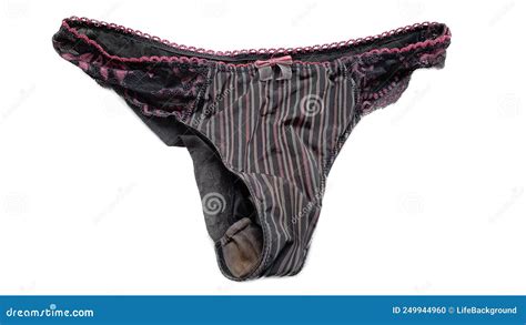 Old Dirty Worn Women S Panties Isolated On White Background Stock Photo