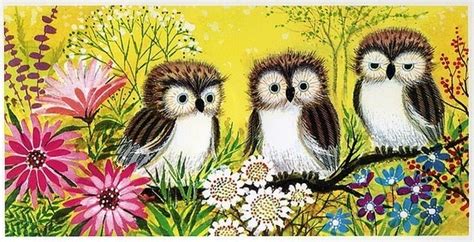 Vintage Owl Print Owl Painting Owl Pictures Owl