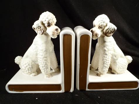 White Poodle Bookends Lefton Creamic Poodles Bookends Poodles Etsy