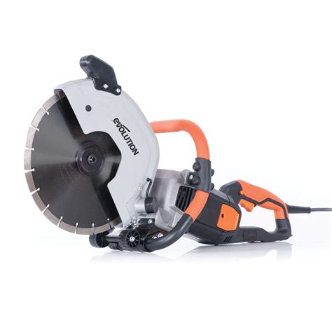 evolution r300dct 300mm 12 electric disc cutter concrete saw with diamond blade powertool world