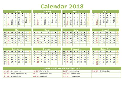 Yearly Calendar 2018 Printable Activity Shelter