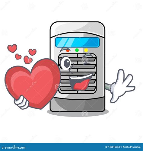 With Heart Air Cooler Isolated With The Cartoon Stock Vector