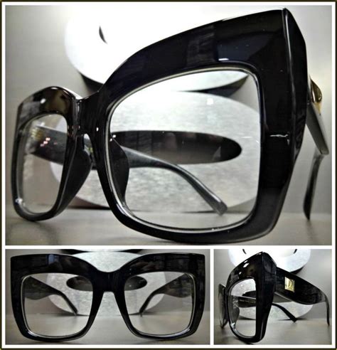 Oversized Vintage Retro Style Clear Lens Eye Glasses Thick Black Fashion Frame Ebay Glasses