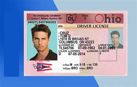 Ohio Drivers License Psd Template V2 Download Photoshop File