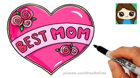 A valentines day art for kids project can be a good time to try a new process. How to Draw Best Mom Bubble Letters and Heart - YouTube