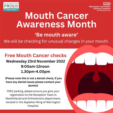 November Is Mouth Cancer Action Month If In Doubt Get It Checked Warrington And Halton