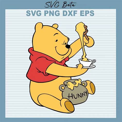 Winnie The Pooh Honey Svg Cut File For T Shirt Craft And Handmade