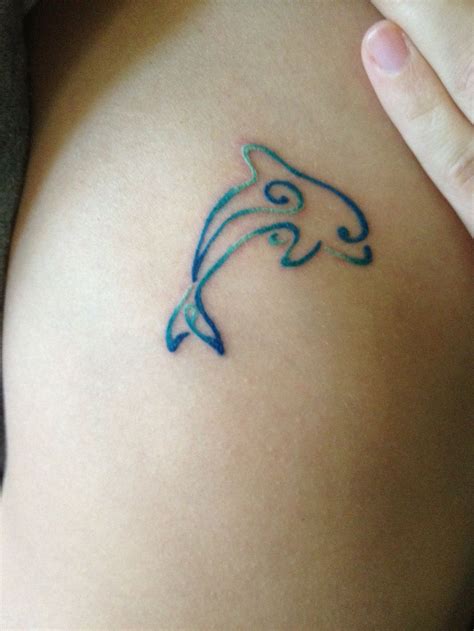 Blue Ombré Dolphin Tattoo I Love It Dolphins Tattoo Foot Tattoos Tattoos