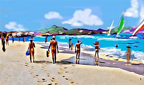 Sxm Nude Beach In Orient Bay Drawing By Patty Meotti Pixels