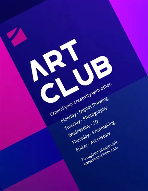 School Art Club Flyer Modèles De Designs Gratuits Pour Tous Les Besoins
