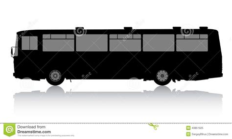 Bus Silhouette On A White Background Stock Vector Illustration Of