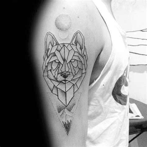 90 Geometrische Wolf Tattoo Designs Für Männer Manly Ink Ideen Mann