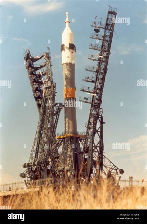 Soyuz Spacecraft And Launch Vehicle Installation On The Launch Pad