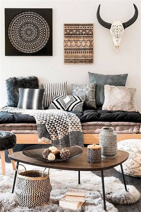 Living Room With An Ethnic Decor